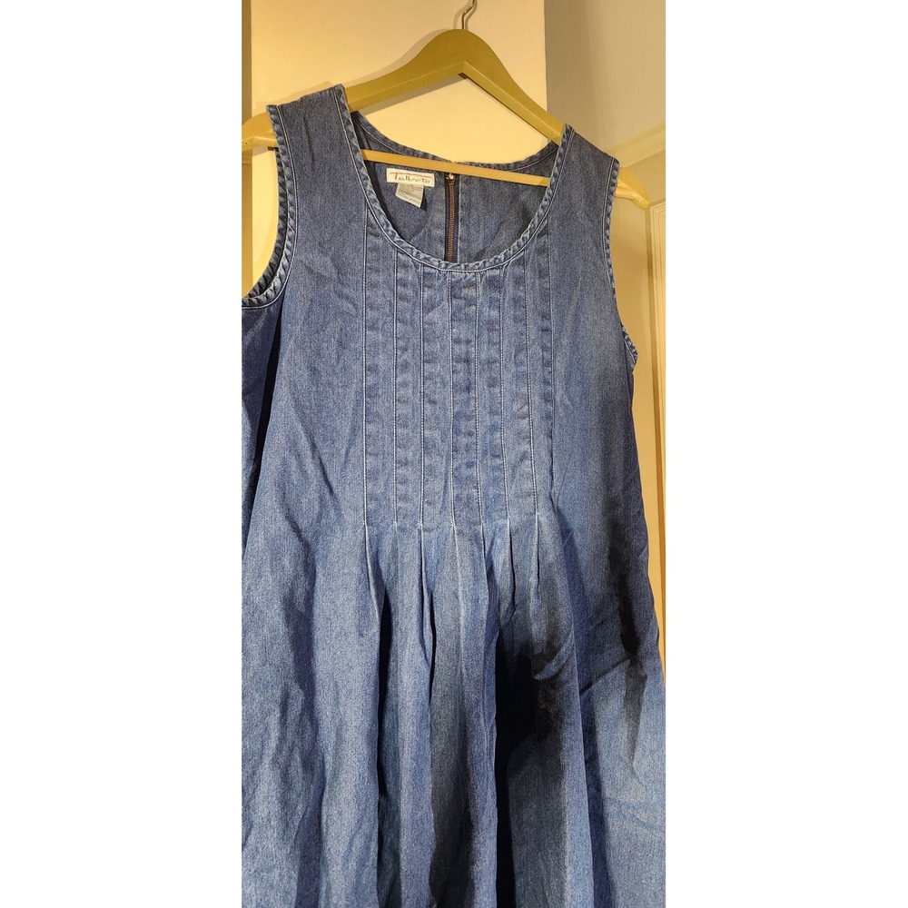 Talbots Vintage Denim Maxi Dress and Cropped Denim Jacket Set Blue Wash - Picture 5 of 14